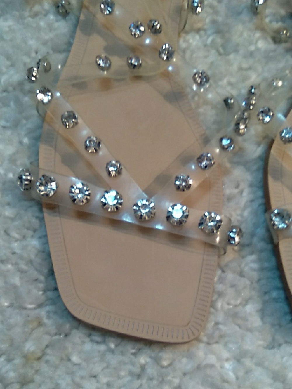 STEVE MADDEN JOLI Rhinestone PVC Sandals  Size 11 - Picture 5 of 16